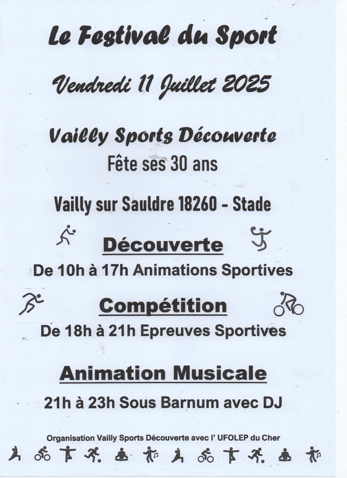 Festival du Sport à Vailly sur Sauldre